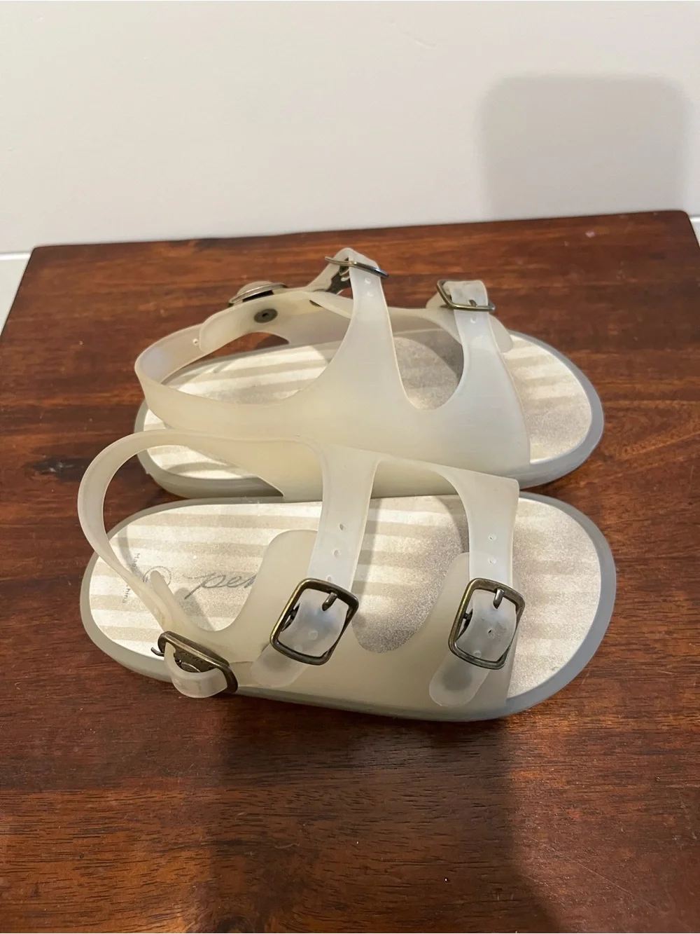 Pehr Kids Splash Sandal Translucent Clear Double Buckle - Size 9